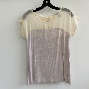 DESIGN history top - bottom stretch with sheer top with cute bows - size M